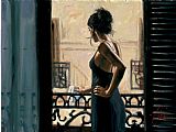Balcony Paintings - At the Balcony in Buenos Aires by Fabian Perez